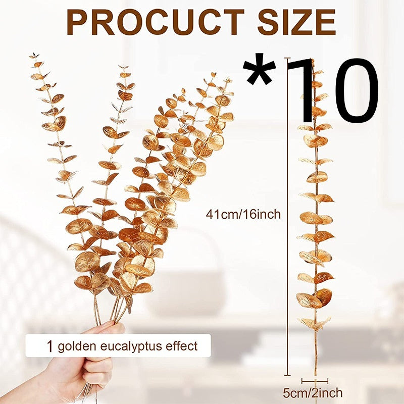 Golden Eucalyptus Decorative Leaves for Autumn Décor